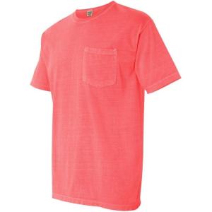 imageComfort Colors Adult Short Sleeve Pocket Tee Style 6030Neon Red Orange