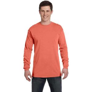 imageComfort Colors Mens Adult Long Sleeve Tee Style 6014Bright Salmon