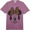 imageDisney Minnie Mouse Distressed Leopard Bow Portrait Comfort Colors Adult Heavyweight TshirtPlum