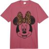 imageDisney Minnie Mouse Distressed Leopard Bow Portrait Comfort Colors Adult Heavyweight TshirtRaspberry Red