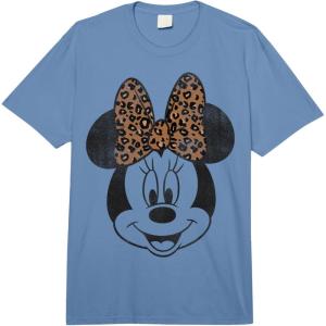 imageDisney Minnie Mouse Distressed Leopard Bow Portrait Comfort Colors Adult Heavyweight TshirtDeep Blue