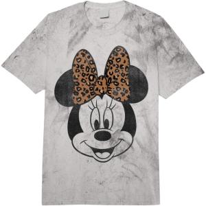 imageDisney Minnie Mouse Distressed Leopard Bow Portrait Comfort Colors Adult Heavyweight TshirtGrey Tie Dye