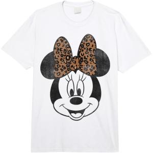 imageDisney Minnie Mouse Distressed Leopard Bow Portrait Comfort Colors Adult Heavyweight TshirtWhite