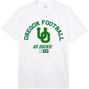 imageOregon Ducks Big 10 Football Logo Officially Licensed Comfort Colors Adult Heavyweight TshirtWhite