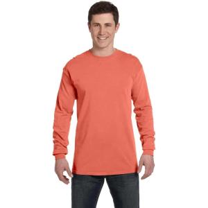 imageComfort Colors Adult Long Sleeve Tee Style 6014Bright Salmon