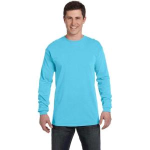 imageComfort Colors Adult Long Sleeve Tee Style 6014Lagoon Blue