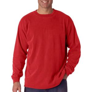 imageComfort Colors Ringspun GarmentDyed LongSleeve TShirt C6014Medium red
