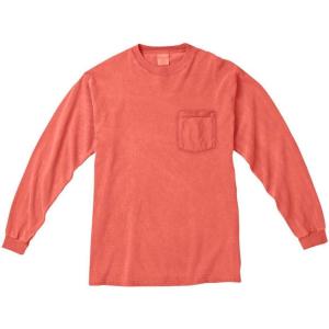 imageMens 4410 Heavyweight Long Sleeve Pocket TShirtBright Salmon