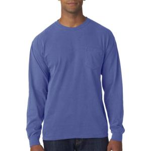imageMens 4410 Heavyweight Long Sleeve Pocket TShirtFlo Blue