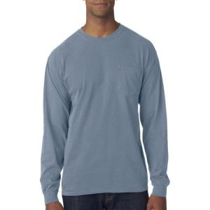 imageMens 4410 Heavyweight Long Sleeve Pocket TShirtIce Blue