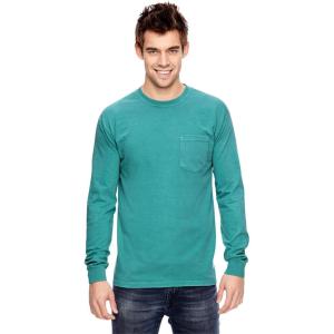 imageMens 4410 Heavyweight Long Sleeve Pocket TShirtSmall seafoam Pgmdye