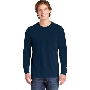 imageMens 4410 Heavyweight Long Sleeve Pocket TShirtTrue Navy
