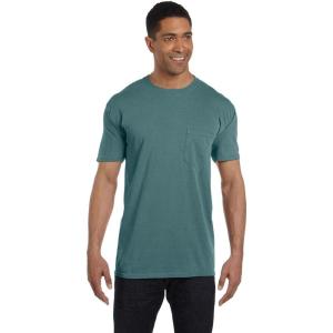 imageCOMFORT COLORS Heavyweight Ring Spun Pocket Tee  Royal CaribeBlue Spruce