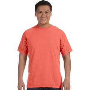 imageCOMFORT COLORS Heavyweight Ring Spun Pocket Tee  Royal CaribeBright Salmon