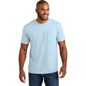 imageCOMFORT COLORS Heavyweight Ring Spun Pocket Tee  Royal CaribeChambray
