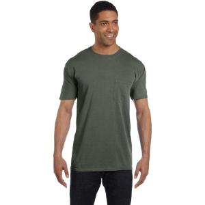 imageCOMFORT COLORS Heavyweight Ring Spun Pocket Tee  Royal CaribeClover
