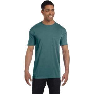 imageCOMFORT COLORS Heavyweight Ring Spun Pocket Tee  Royal CaribeEmerald Pgmdye