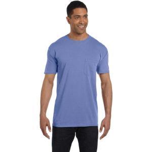 imageCOMFORT COLORS Heavyweight Ring Spun Pocket Tee  Royal CaribeFlo Blue