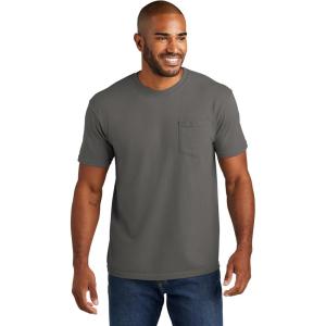 imageCOMFORT COLORS Heavyweight Ring Spun Pocket Tee  Royal CaribeGrey