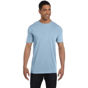 imageCOMFORT COLORS Heavyweight Ring Spun Pocket Tee  Royal CaribeIce Blue