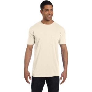 imageCOMFORT COLORS Heavyweight Ring Spun Pocket Tee  Royal CaribeIvory