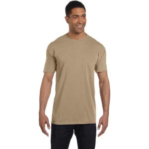 imageCOMFORT COLORS Heavyweight Ring Spun Pocket Tee  Royal CaribeKhaki