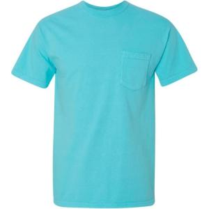 imageCOMFORT COLORS Heavyweight Ring Spun Pocket Tee  Royal CaribeLagoon