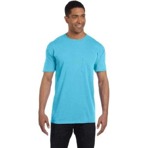 imageCOMFORT COLORS Heavyweight Ring Spun Pocket Tee  Royal CaribeLagoon Blue
