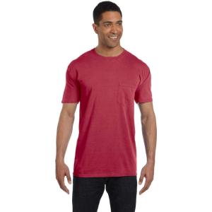 imageCOMFORT COLORS Heavyweight Ring Spun Pocket Tee  Royal CaribeMedium chili