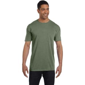 imageCOMFORT COLORS Heavyweight Ring Spun Pocket Tee  Royal CaribeMoss