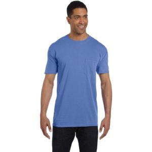 imageCOMFORT COLORS Heavyweight Ring Spun Pocket Tee  Royal CaribeMystic Blue