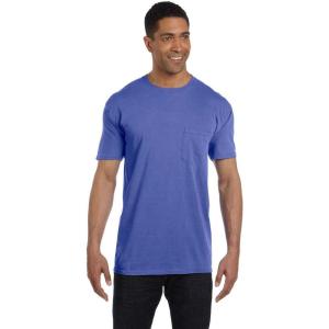 imageCOMFORT COLORS Heavyweight Ring Spun Pocket Tee  Royal CaribePeriwinkle