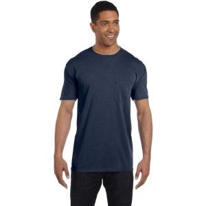 imageCOMFORT COLORS Heavyweight Ring Spun Pocket Tee  Royal CaribeTrue Navy