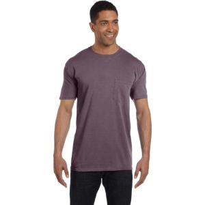 imageCOMFORT COLORS Heavyweight Ring Spun Pocket Tee  Royal CaribeWine