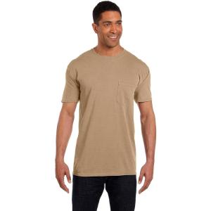 imageCOMFORT COLORS Heavyweight Ring Spun Pocket Tee  Royal CaribeXlarge khaki