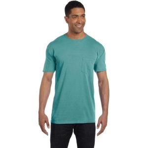 imageCOMFORT COLORS Heavyweight Ring Spun Pocket Tee  Royal CaribeXlarge seafoam