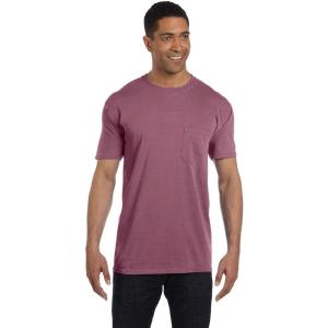 imageCOMFORT COLORS Heavyweight Ring Spun Pocket Tee  Royal CaribeXxlarge berry