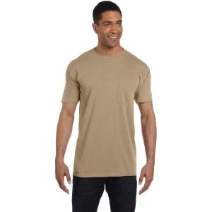 imageCOMFORT COLORS Heavyweight Ring Spun Pocket Tee  Royal CaribeXxlarge khaki