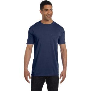 imageCOMFORT COLORS Heavyweight Ring Spun Pocket Tee  Royal CaribeXxlarge midnight